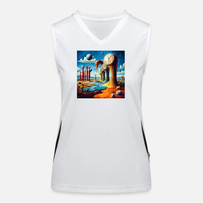 Melting Bells Surreel Landscape Women's Functional Contrast Tank Top