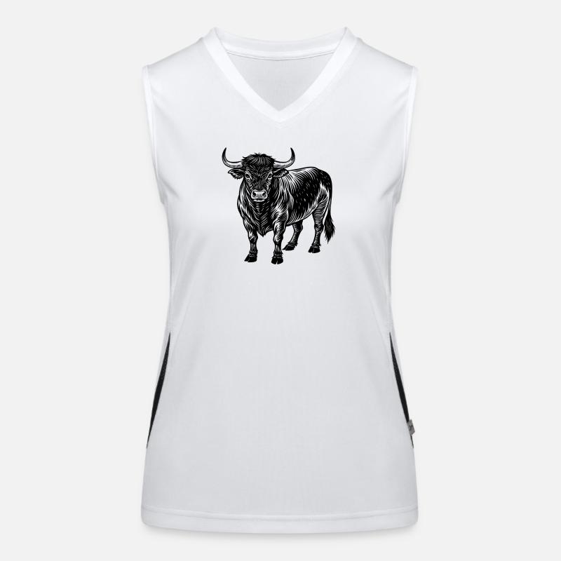 Angus-Bulle Funktionelles Kontrast-Tank Top für Frauen