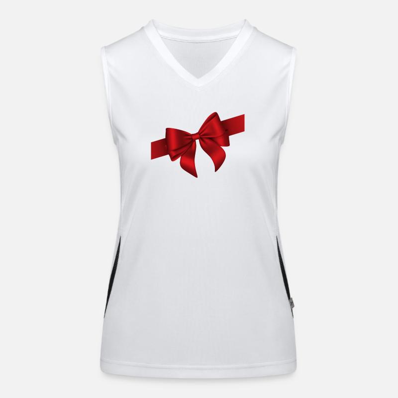 Red Bow Elegance Funktionelles Kontrast-Tank Top für Frauen
