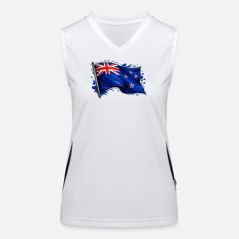 Neuseeland Flagge Funktionelles Kontrast-Tank Top für Frauen