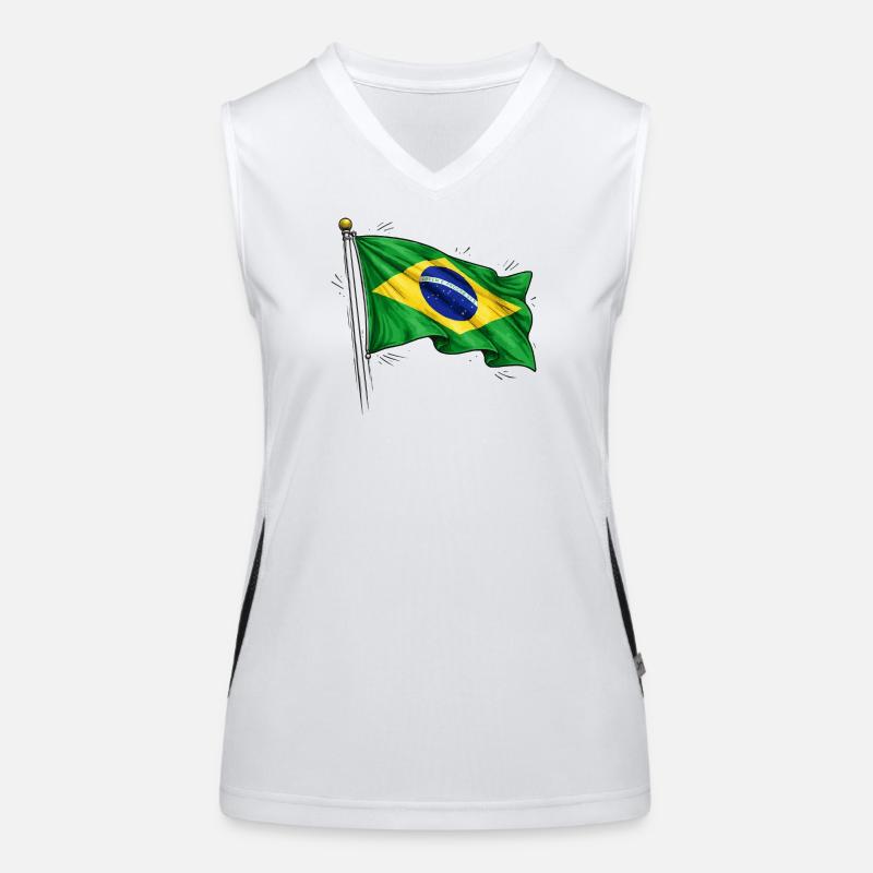 Drapeau du Brésil Débardeur respirant contrasté Femme