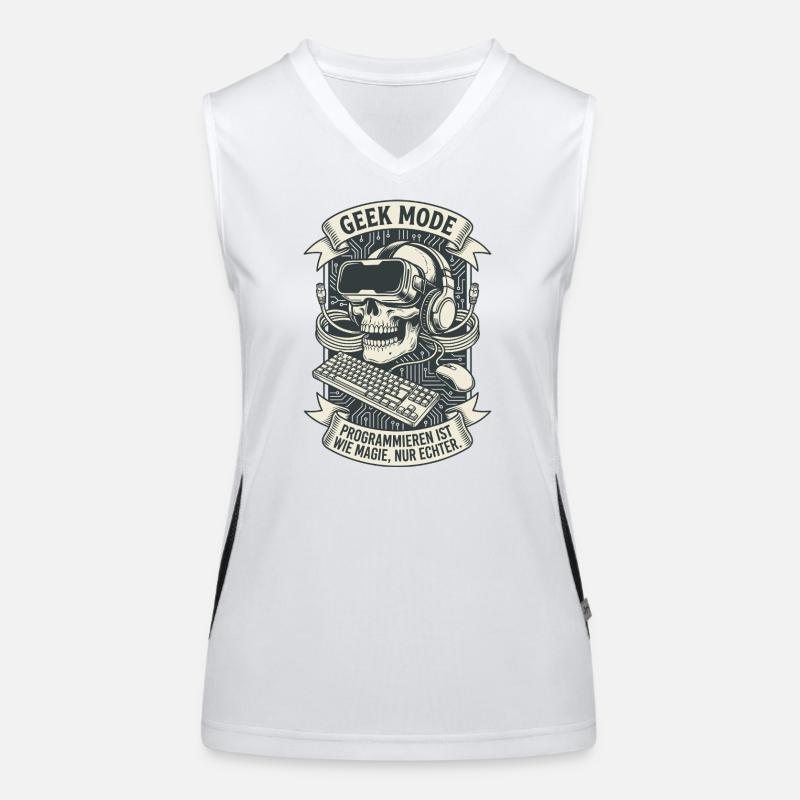 Codage de mode geek Crâne magique Débardeur respirant contrasté Femme