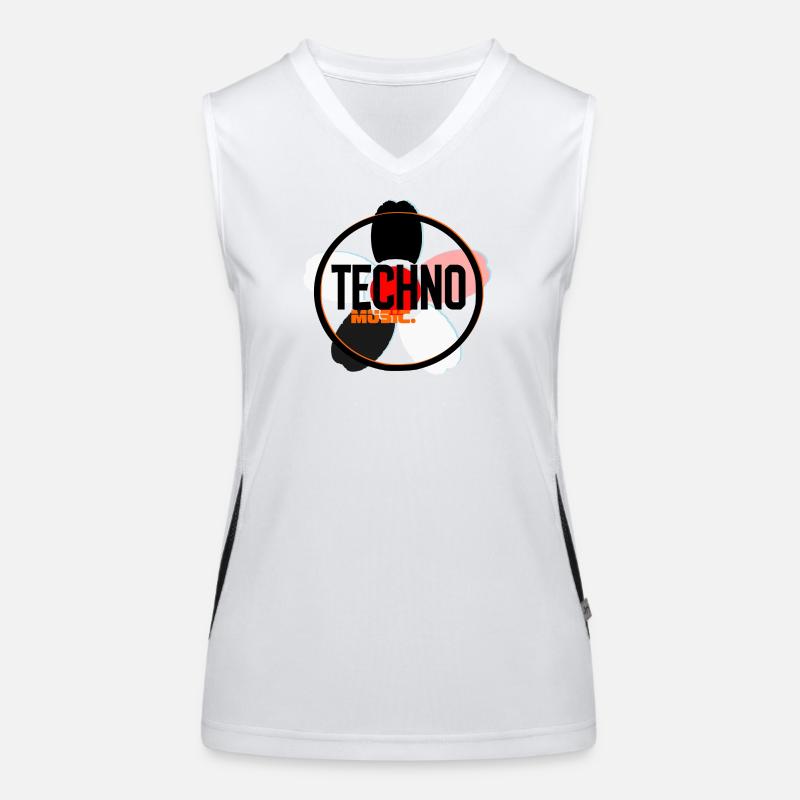 Techno Music Circle Logo Women's Functional Contrast Tank Top