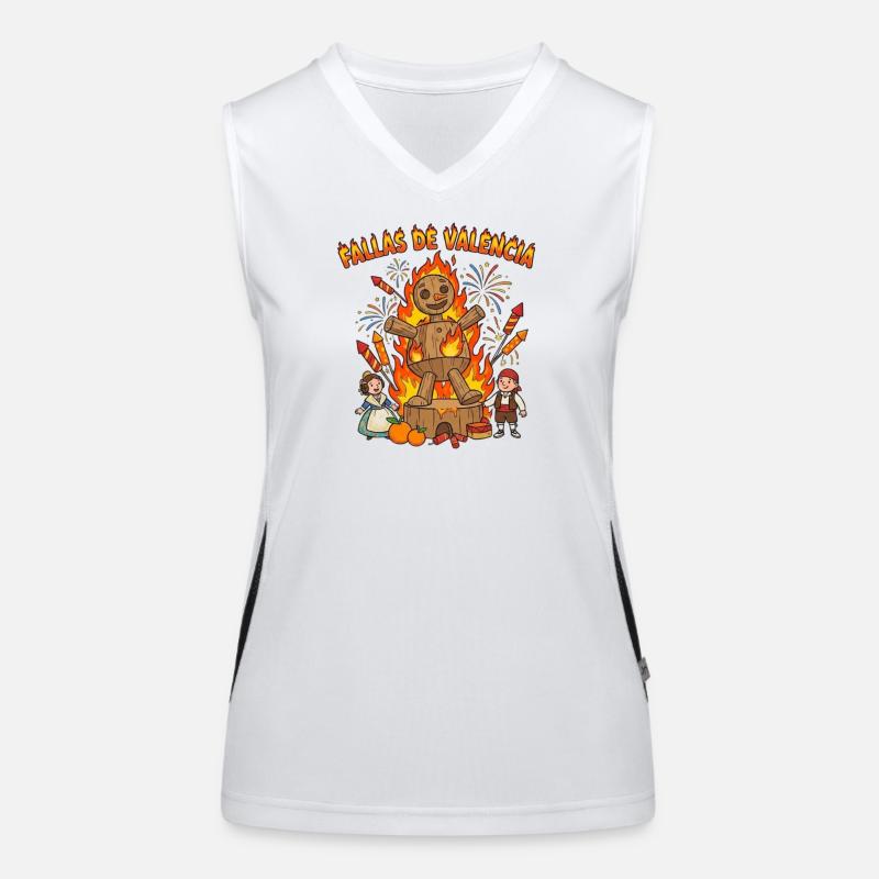 Fallas de Valencia Figur Funktionelles Kontrast-Tank Top für Frauen