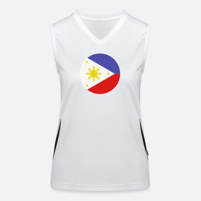 Drapeau rond philippin Débardeur respirant contrasté Femme
