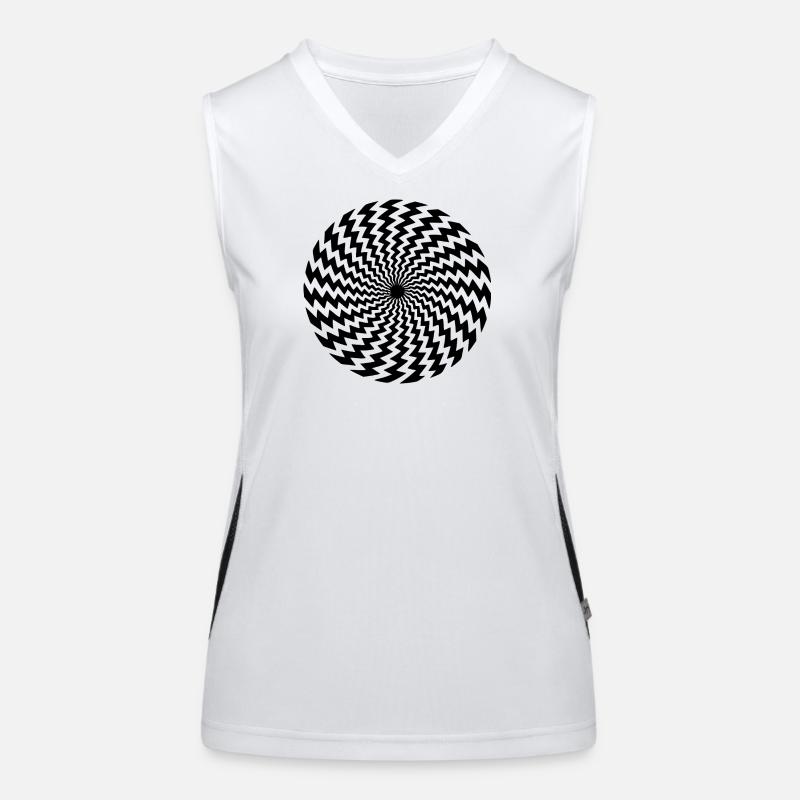 Optical Illusion – Sweat à capuche et t-shirt Geometry Fun Débardeur respirant contrasté Femme