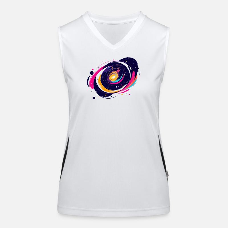 Color Swirl Galaxy Outer Space Pattern Women's Functional Contrast Tank Top