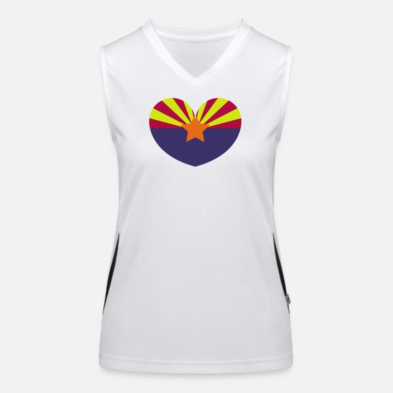 Drapeau du cœur de l’Arizona Débardeur respirant contrasté Femme
