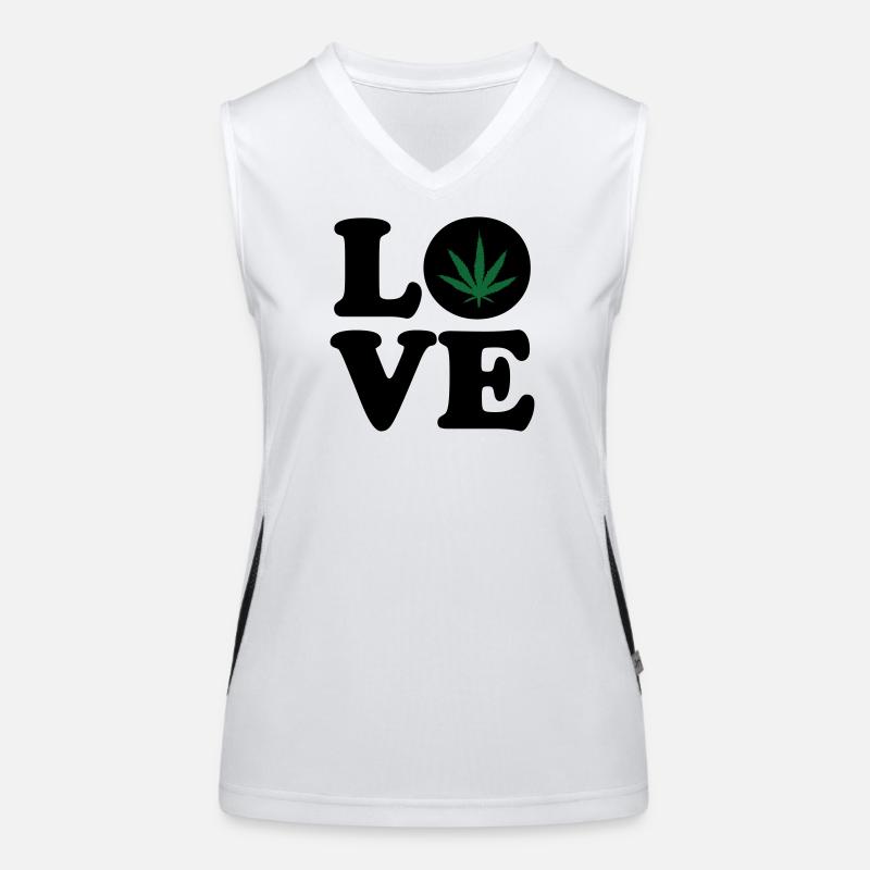 Love weed cannabis  Débardeur respirant contrasté Femme