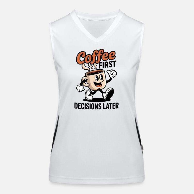 Kaffeeheld Karikaturbecher Funktionelles Kontrast-Tank Top für Frauen