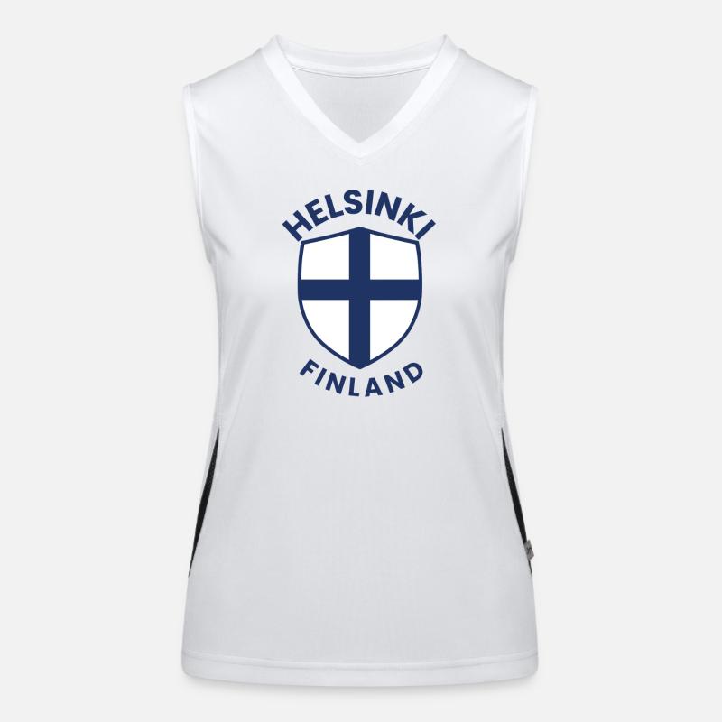 Emblem des Nordischen Schildes in Helsinki Funktionelles Kontrast-Tank Top für Frauen