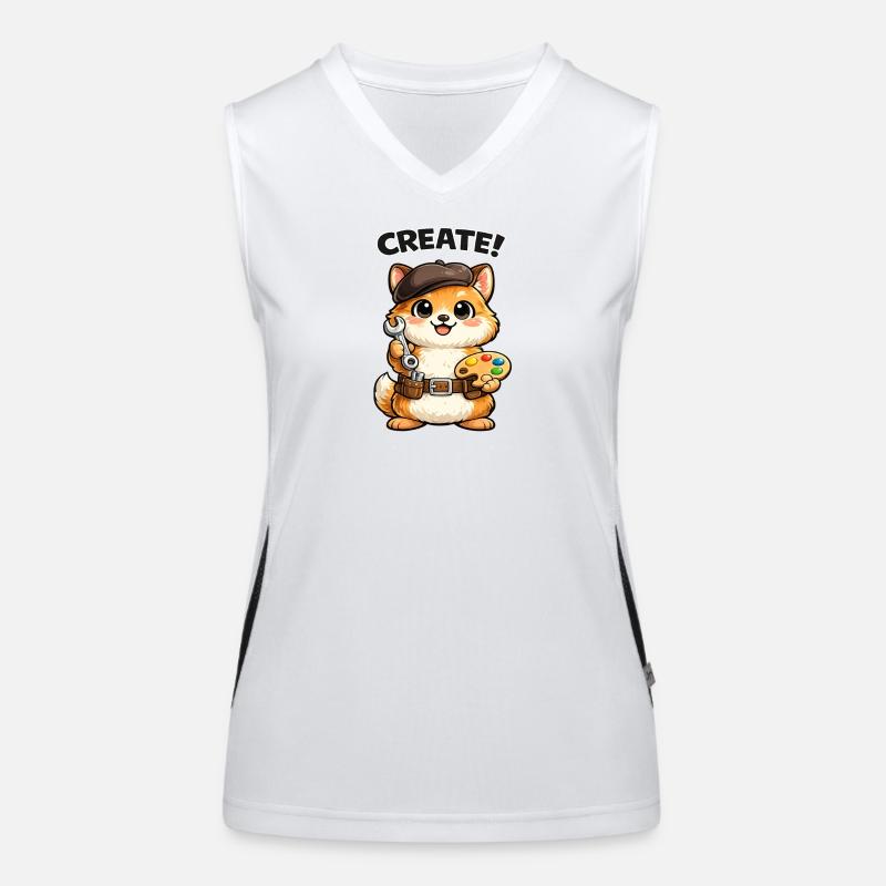 Kitten Artist Creative Workshop Women's Functional Contrast Tank Top