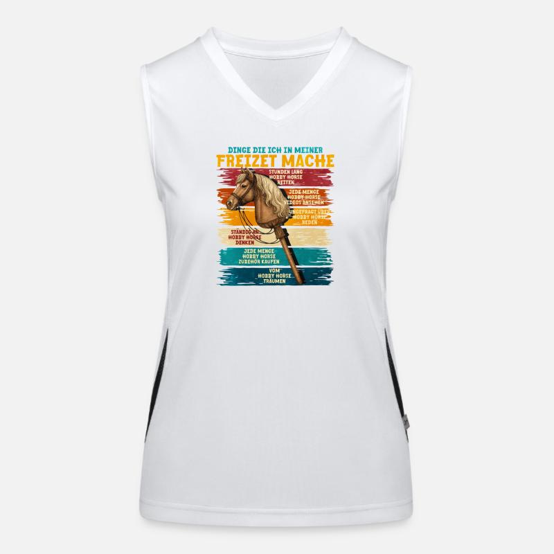 Freizeit Hobbypferd Spruchband Funktionelles Kontrast-Tank Top für Frauen