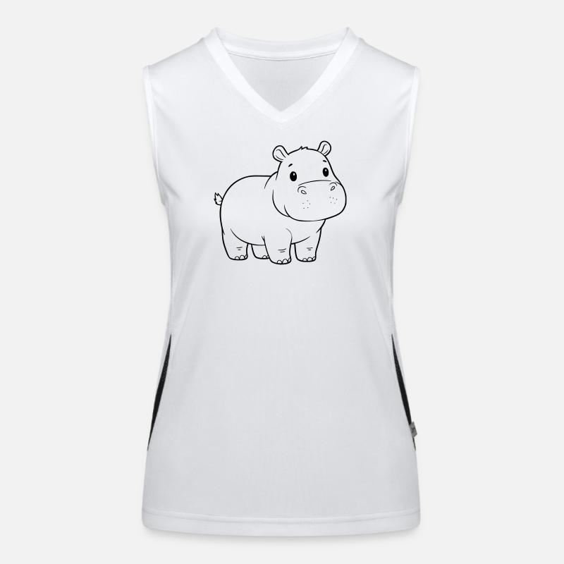 Résumé de la bande dessinée Bébé Hippopotame mignon Débardeur respirant contrasté Femme