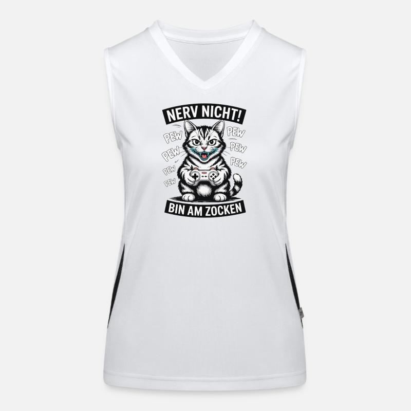 Courage Not I Gaming Cat Design Débardeur respirant contrasté Femme