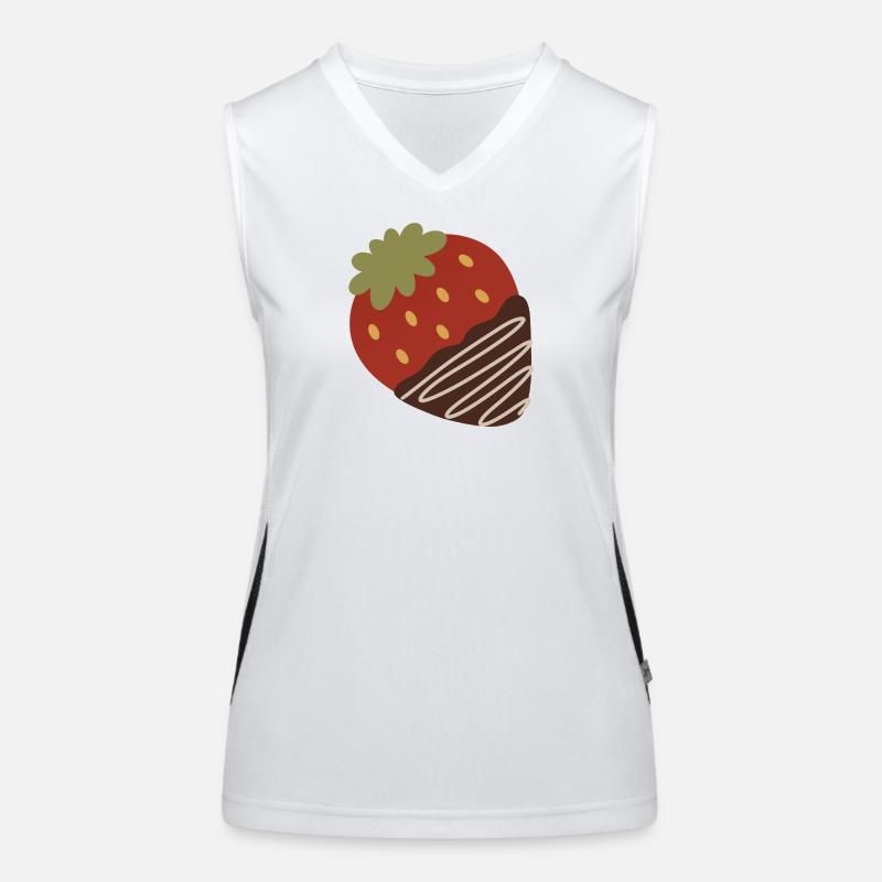 Erdbeere in Schokolade getaucht Funktionelles Kontrast-Tank Top für Frauen