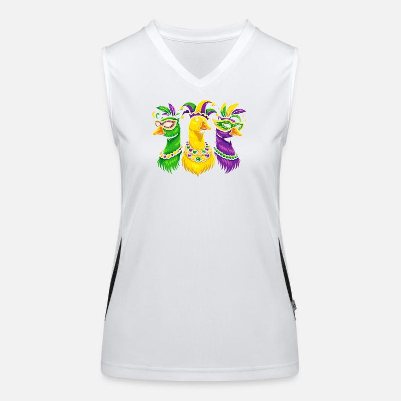 Karnevalstrio der Maskenvögel Funktionelles Kontrast-Tank Top für Frauen