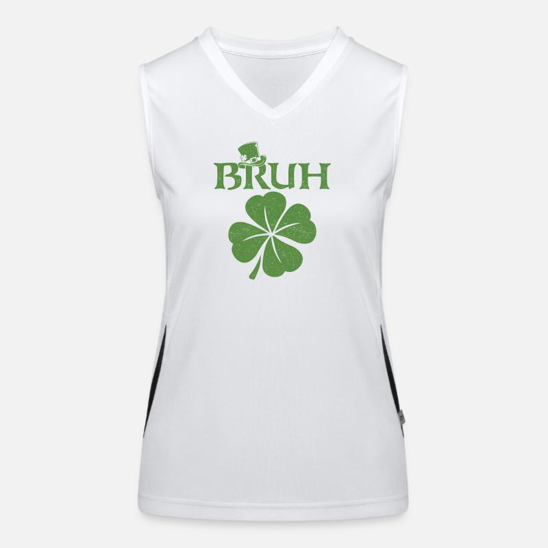 Bruh St Patricks irisches Kleeblatt Funktionelles Kontrast-Tank Top für Frauen