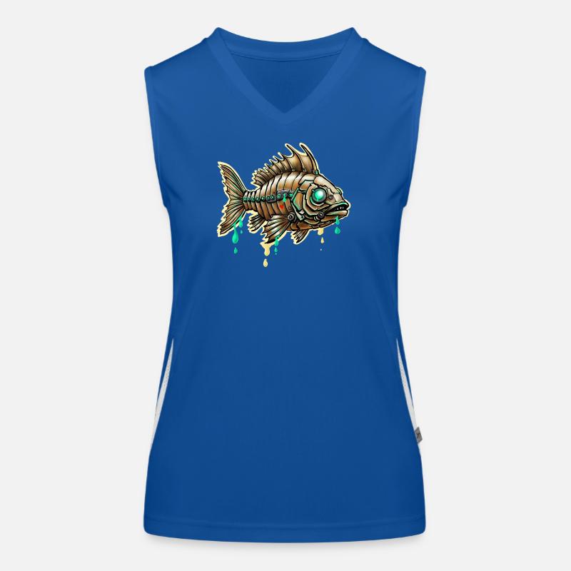 Poisson Steampunk cybernétique Débardeur respirant contrasté Femme