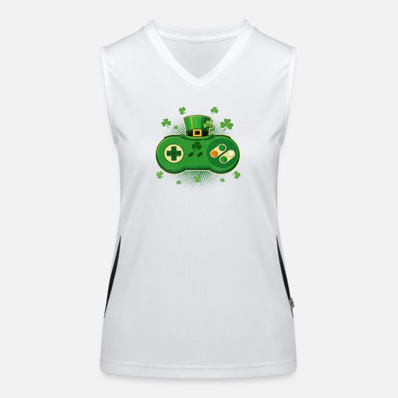 Irischer Videospiel-Controller St Pats Funktionelles Kontrast-Tank Top für Frauen