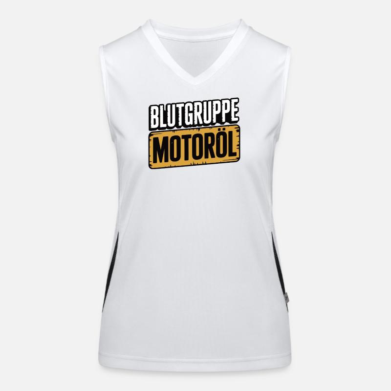 Blood Type Engine Oil Screwdriver Design Women's Functional Contrast Tank Top
