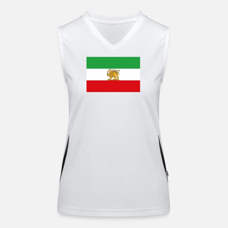 Drapeau Lion et Soleil d’Iran Historique Débardeur respirant contrasté Femme