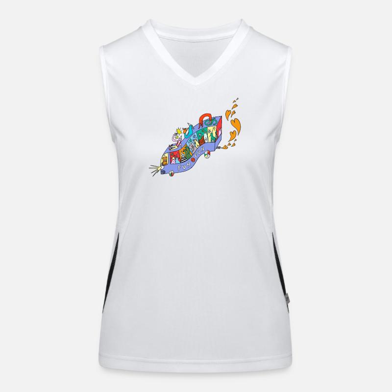 FUN_FUN_EXPRESS - Women's Functional Contrast Tank Top - white/black