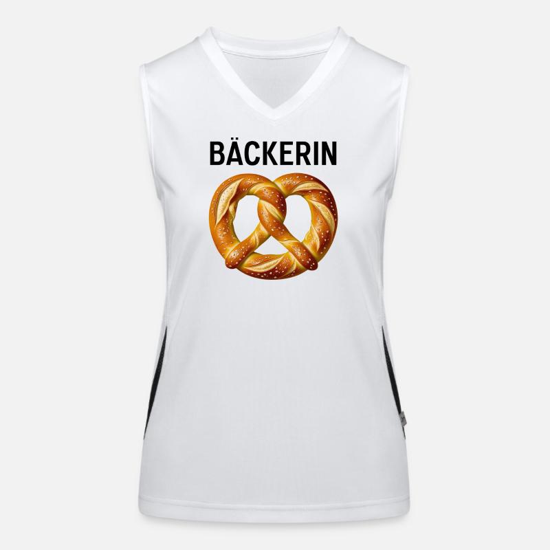 Baker Costume Pretzel Profession Bakery Carnival Women's Functional Contrast Tank Top