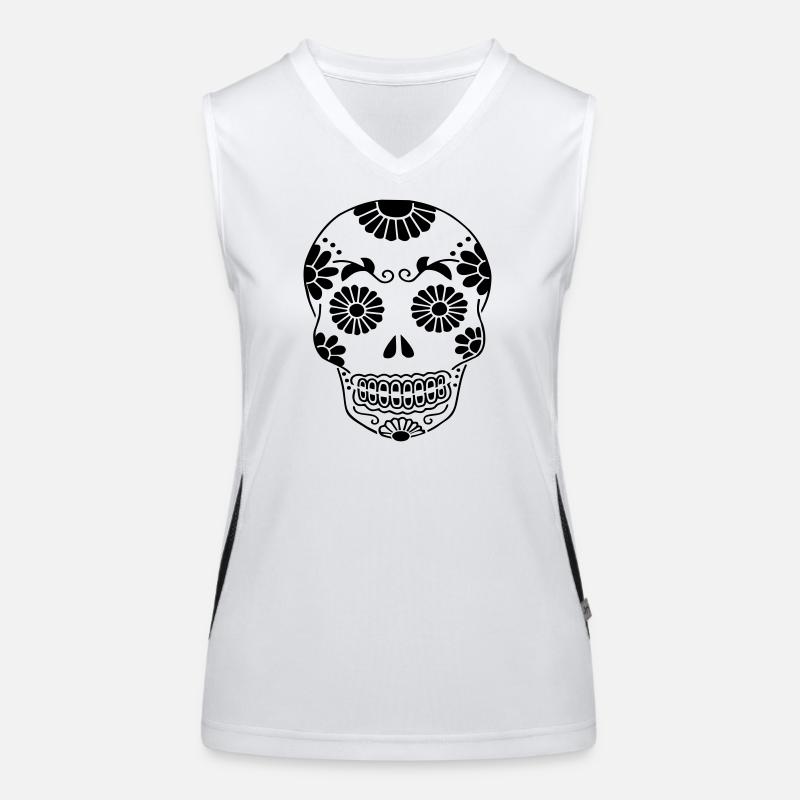 Schädel Funktionelles Kontrast-Tank Top für Frauen