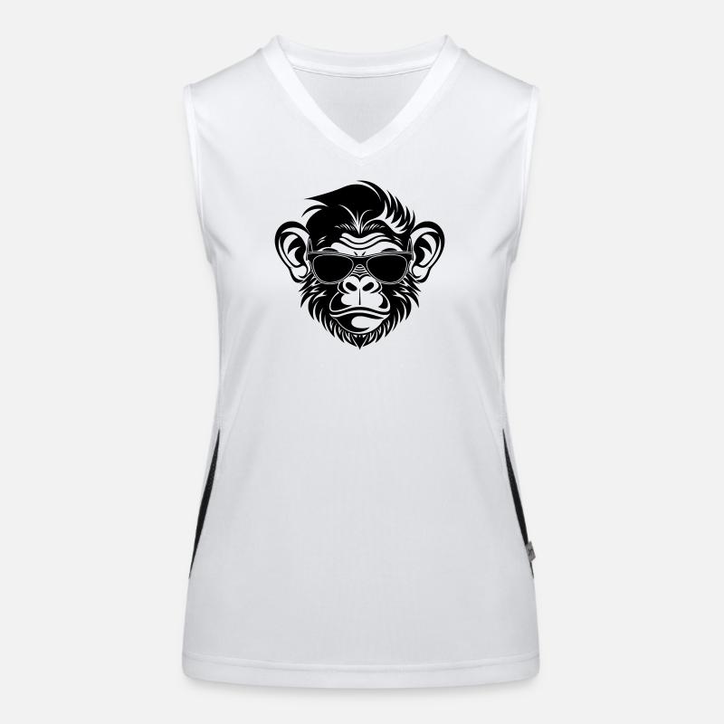 Cooler Affenkopf mit Sonnenbrille Funktionelles Kontrast-Tank Top für Frauen