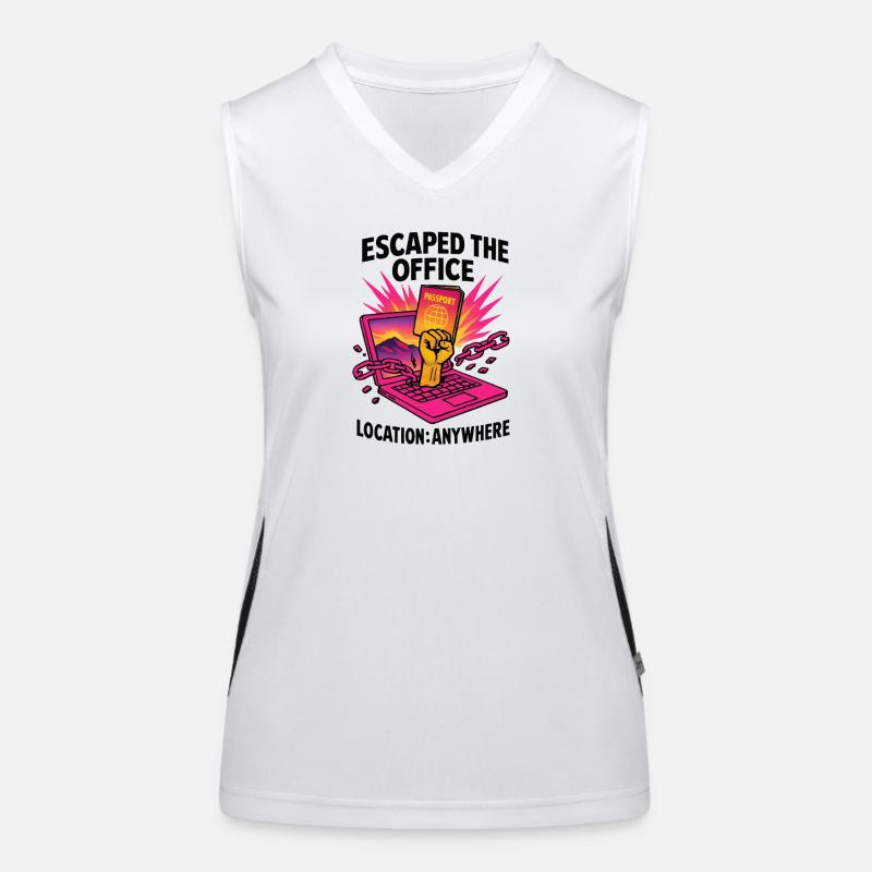 T-shirt Evasion Bureau Setup Full Remote Freelance Débardeur respirant contrasté Femme