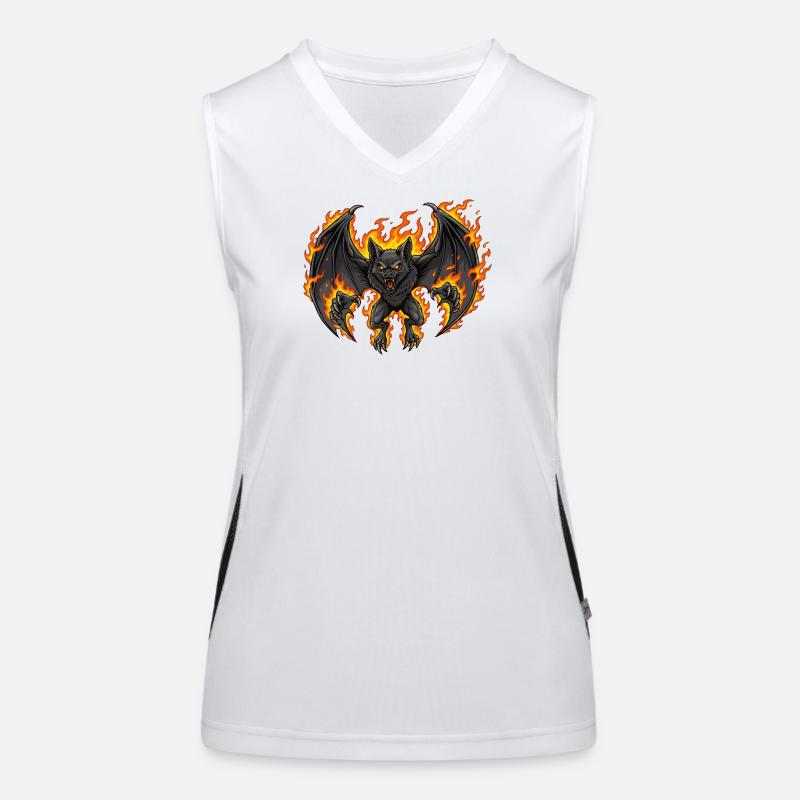 Bat on fire Women's Functional Contrast Tank Top