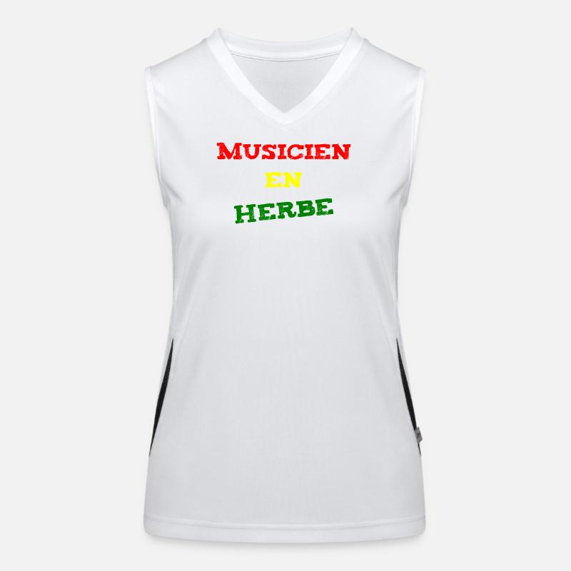 BUDDING MUSICIAN! (reggae, ska, dub) Women's Functional Contrast Tank Top