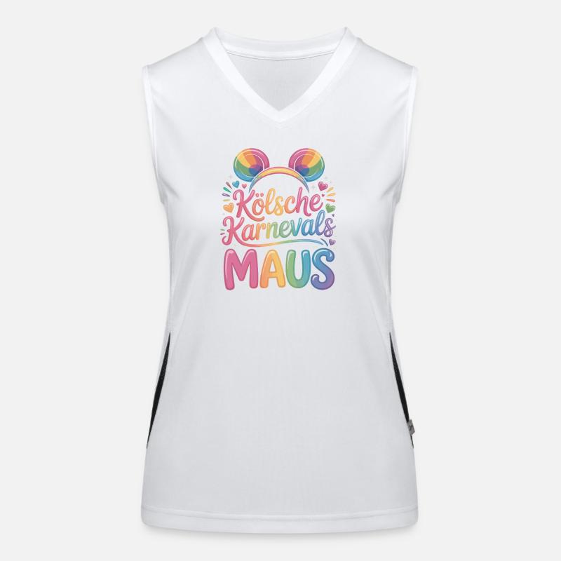 Kölsche Karnevalsmaus Karneval Köln Kölner Maus Funktionelles Kontrast-Tank Top für Frauen