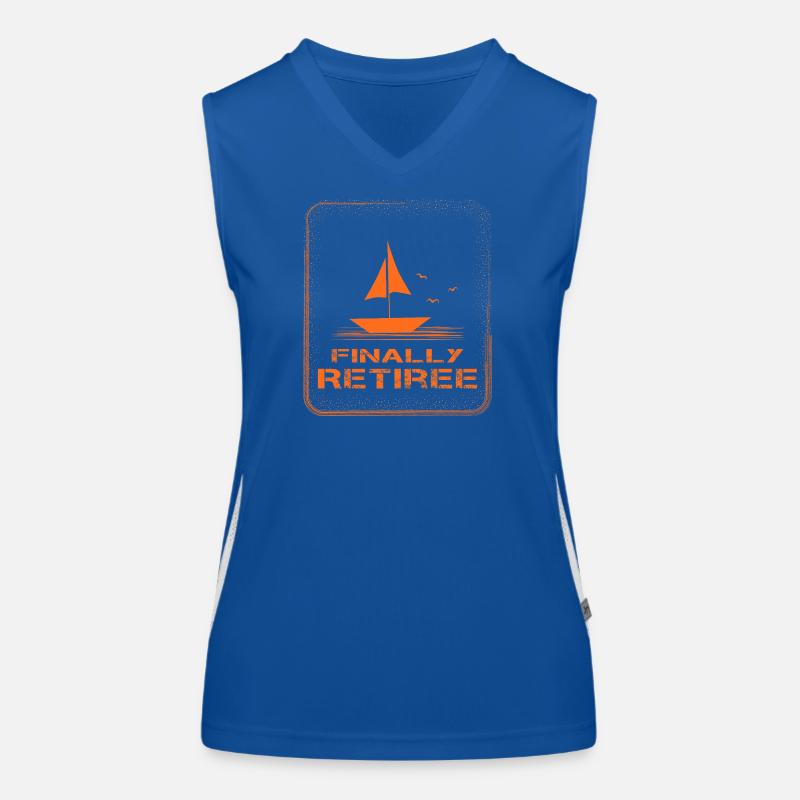 Endlich Ruhestand Segelboot Rente Rentner Funktionelles Kontrast-Tank Top für Frauen