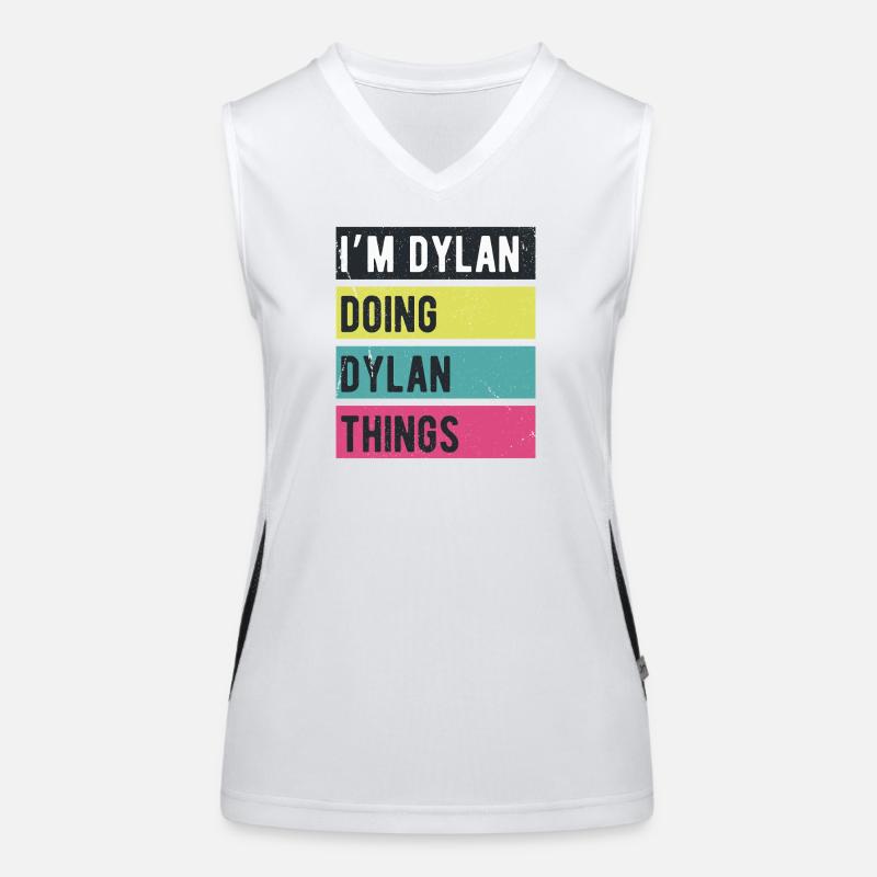 I’m Dylan Doing Dylan Things Retro Colors Women's Functional Contrast Tank Top