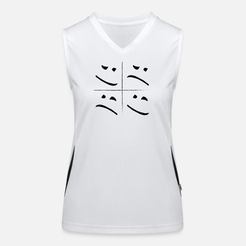 Split Face Sad Good Women's Functional Contrast Tank Top