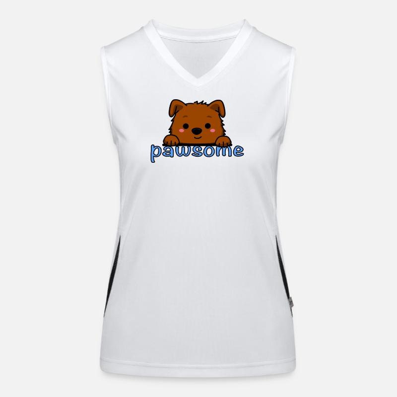 Pawsome! - Women's Functional Contrast Tank Top - white/black