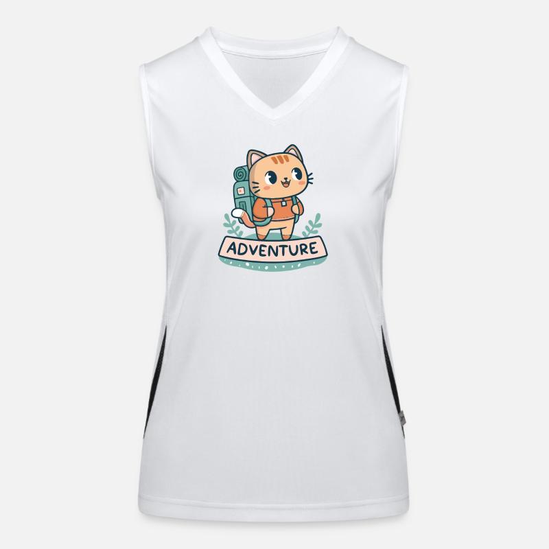 Katzen-Entdecker-Rucksack Funktionelles Kontrast-Tank Top für Frauen