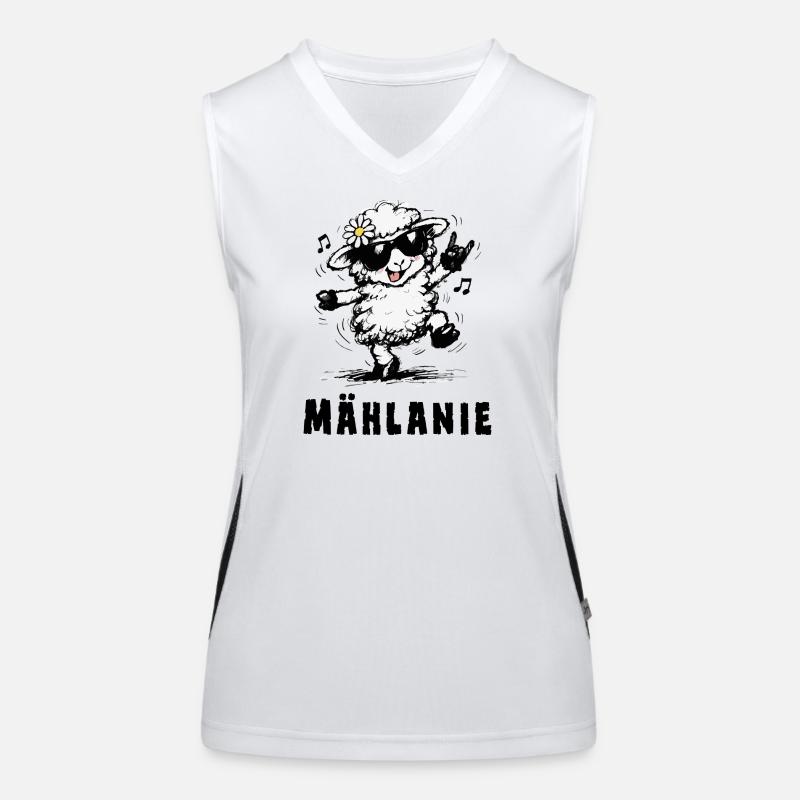 Mählanie – Funny Sheep Pun Design Women's Functional Contrast Tank Top