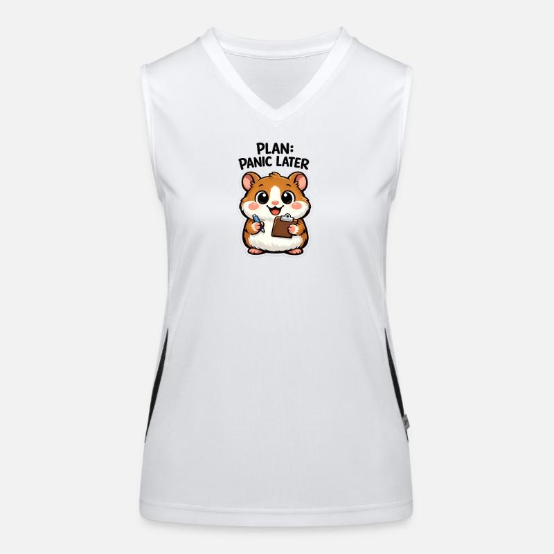 Plan: Panik Später Hamster Funktionelles Kontrast-Tank Top für Frauen