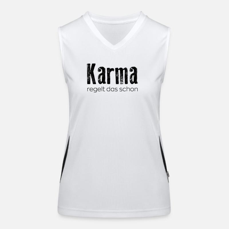Karma regelt das schon Funktionelles Kontrast-Tank Top für Frauen