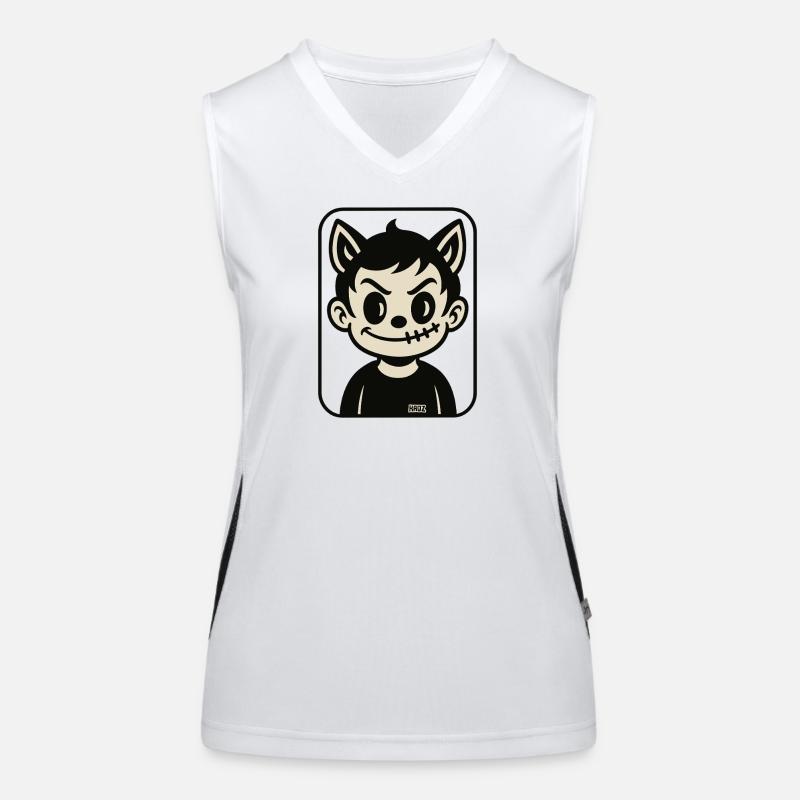 Stichwolf Maskottchen Funktionelles Kontrast-Tank Top für Frauen