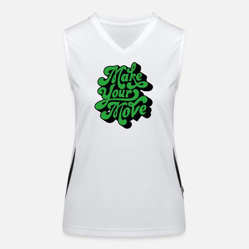 Mach deinen Schritt – Retro Handtext Funktionelles Kontrast-Tank Top für Frauen