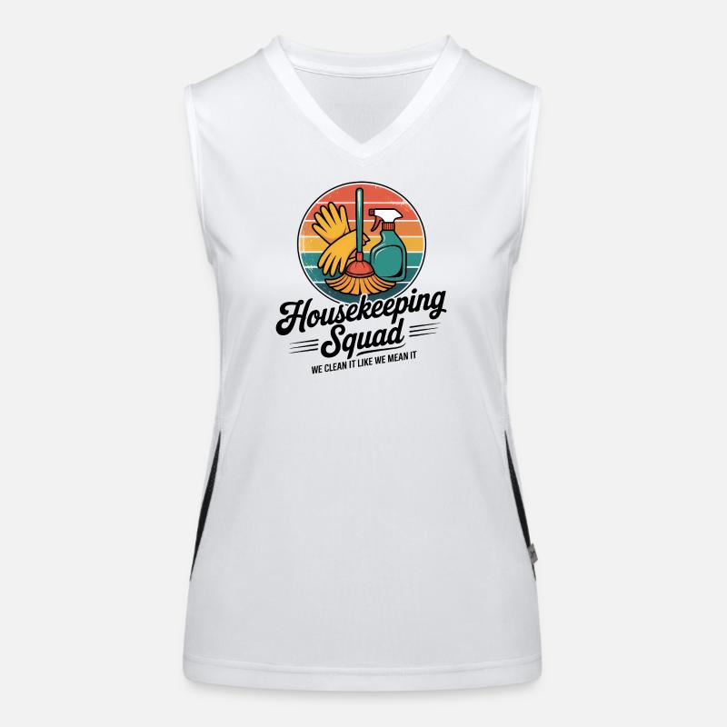 Funny Cleaning Design Women's Functional Contrast Tank Top