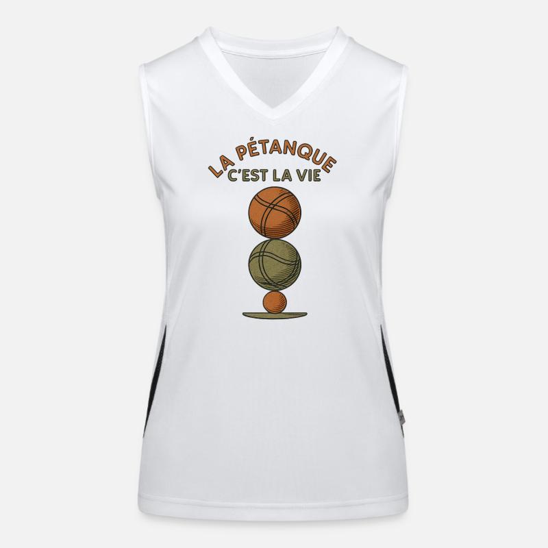 La pétanque c'est la vie Débardeur respirant contrasté Femme