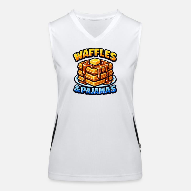 Waffeln und Pyjamas lieben Frühstückswaffeln Funktionelles Kontrast-Tank Top für Frauen