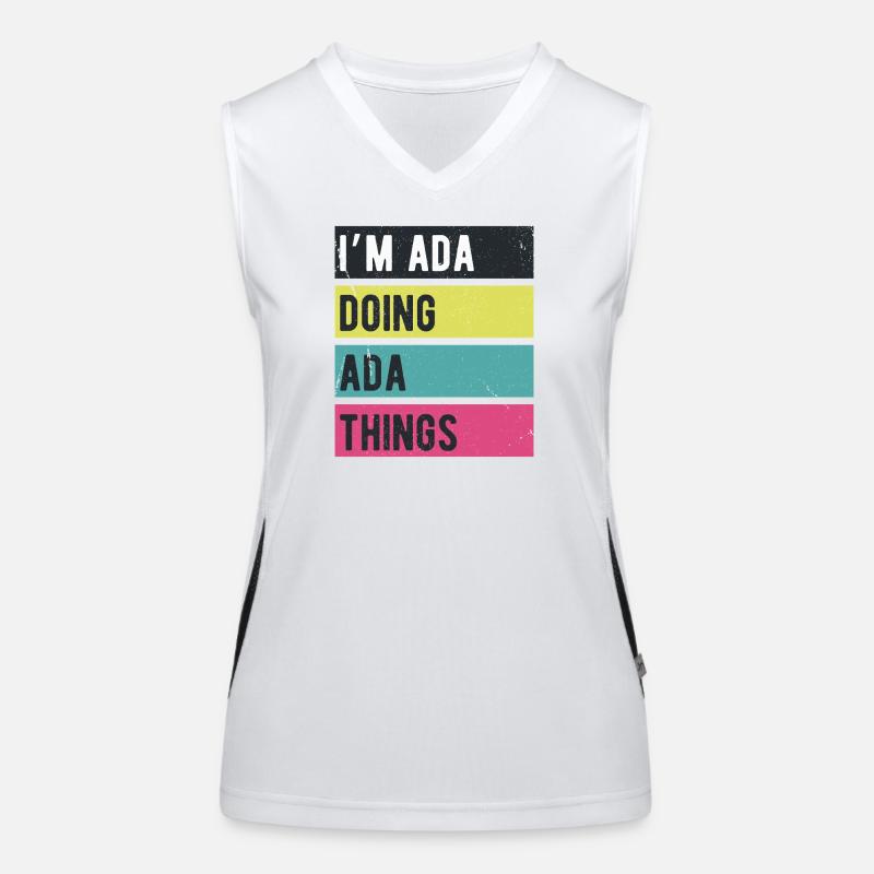 Ich bin Ada und mache Ada Things Retro Colors Funktionelles Kontrast-Tank Top für Frauen