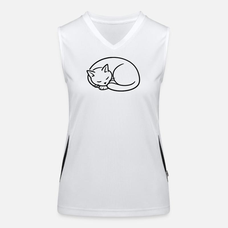 Sleeping Cat Line Study Women's Functional Contrast Tank Top