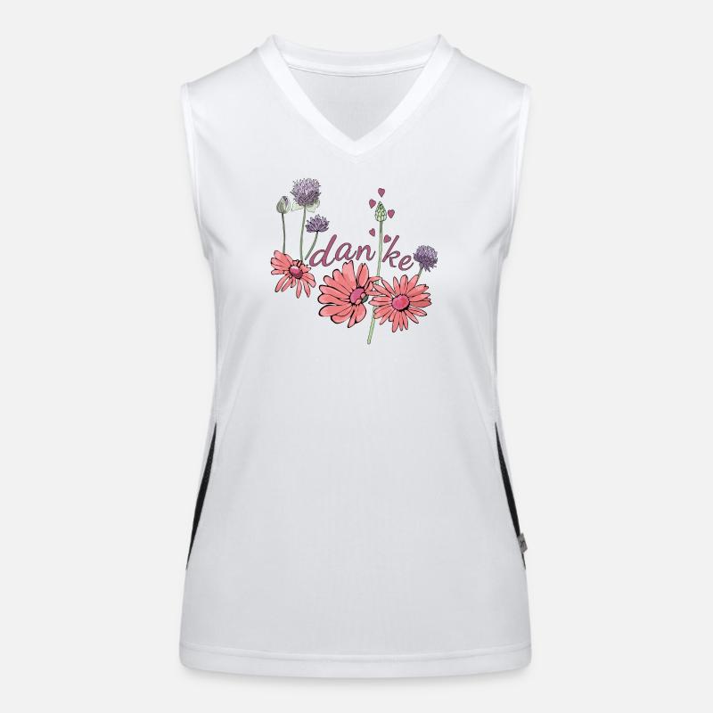 Danke mit Blumen Funktionelles Kontrast-Tank Top für Frauen